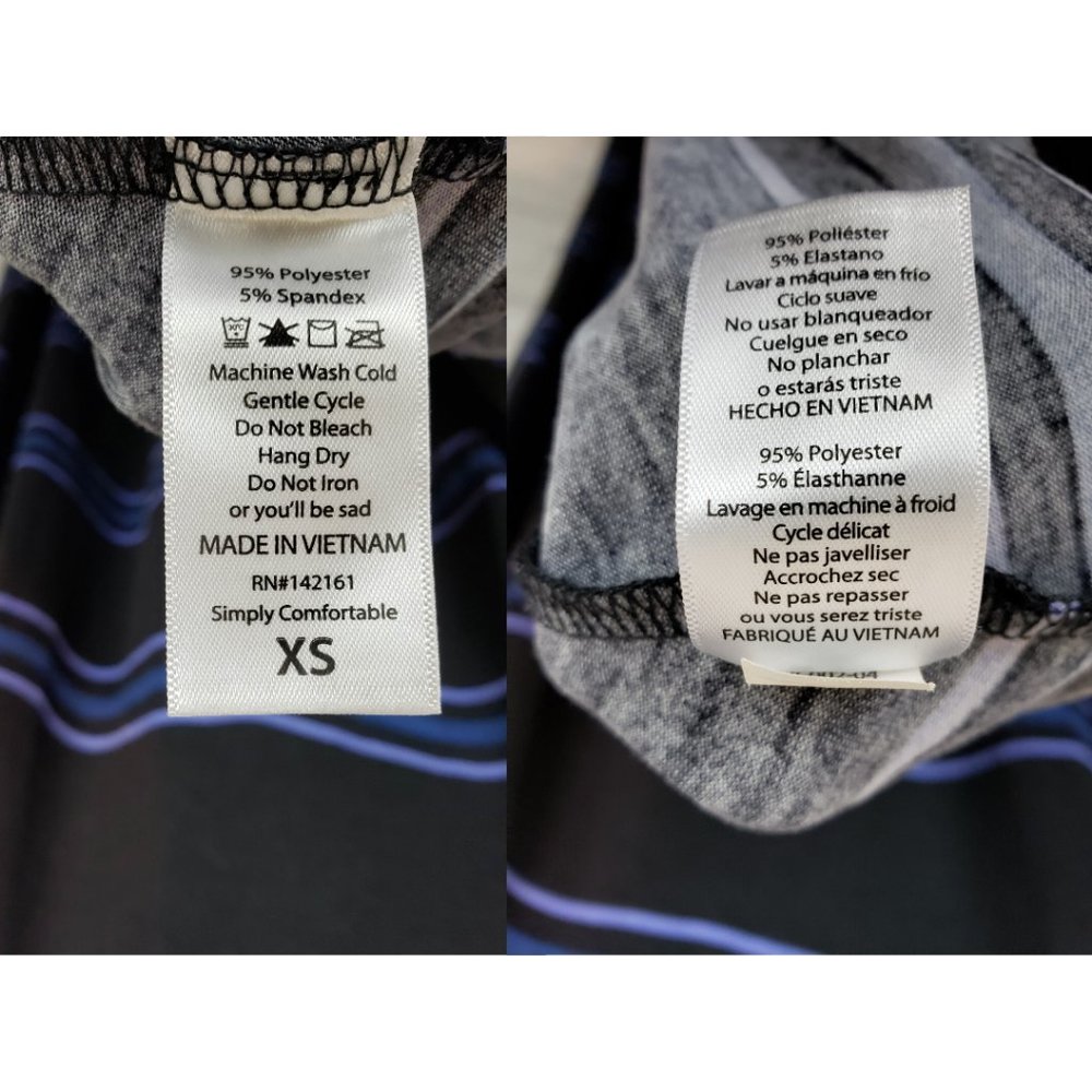 LuLaRoe Carly Dress Striped Blue Black - Picture 4 of 4